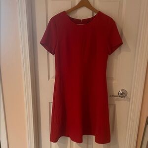Banana Republic Red Short Sleeve Fit-and-Flare Mini Dress